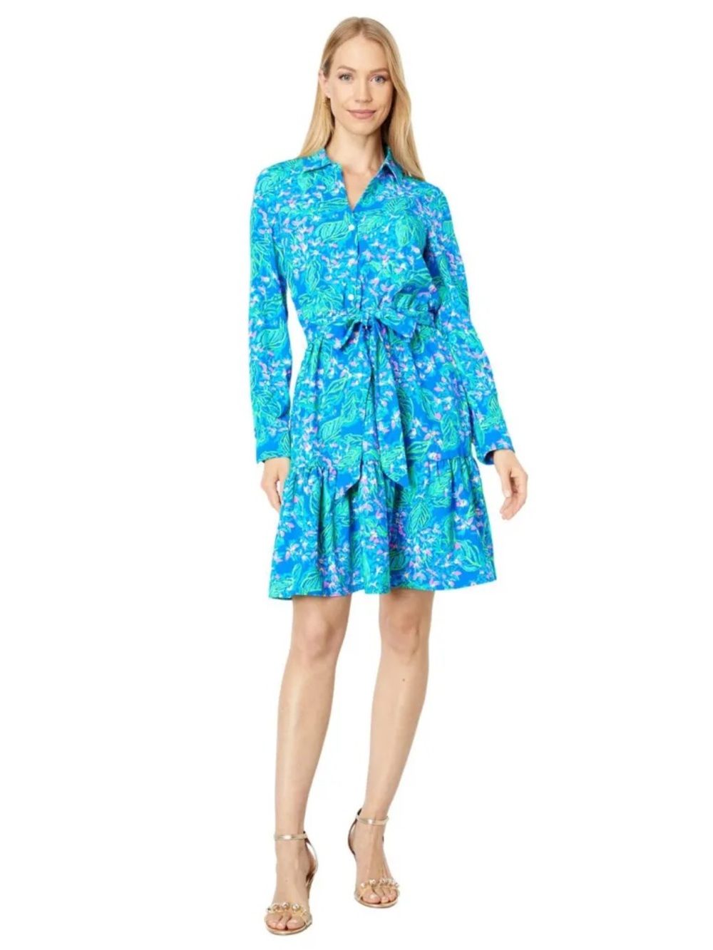Lilly Pulitzer Eilenne Long Sleeve Dress in Eclipse Blue Serenade in The Shade